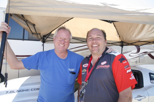 JR Granatelli (right) with legendary chassis-parts builder and racer John Calvert. Photo Credit: Rob Kinnan