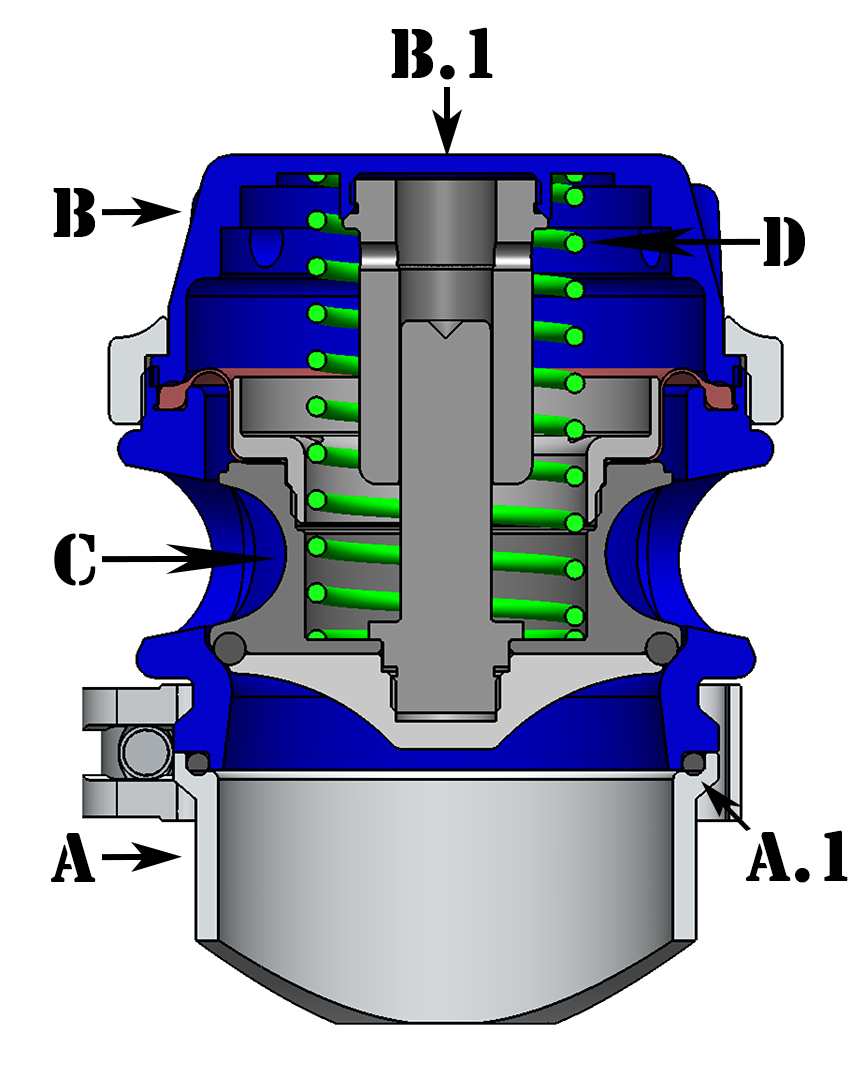 TS-0204-1101 Male flange sectioned