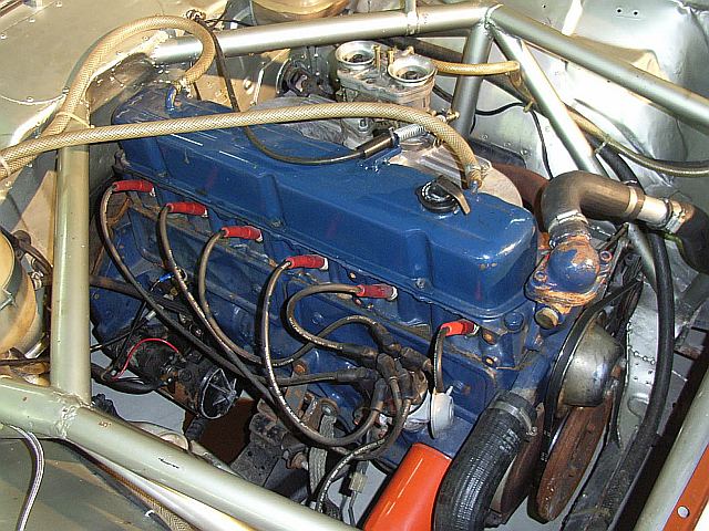 The 4100 cc Inline Six. This motor appears to be hopped up for racing.