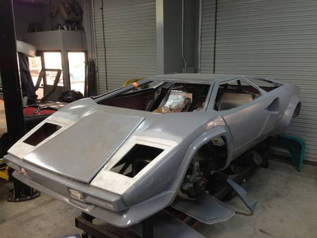 The body of the Countach,  which looks to have had some work done around the headlights.