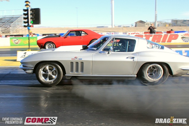 David Hildebrand got the round win over Jeff Bomyea in round one of Magnafuel XDR with his stunningly beautiful 65 Corvette.