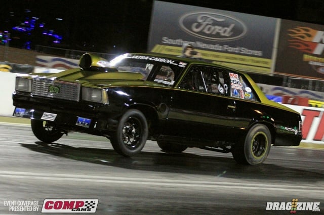 Krusty Ramsey put his Malibu in the 4's in round three of Vortech Outlaw 8.5 running a 4.991 at 141 MPH.