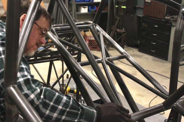 The chassis are constructed by a team of highly experienced welders and fabricators, using chassis jigs with fixtures that help them align the bars and form the angles to the proper measurements.