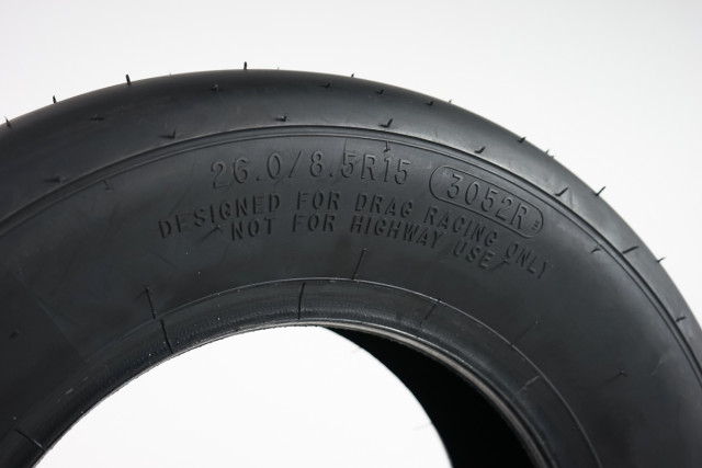The 3052R tire measures 26 by 8.5-inches, putting it square in the sights of Outlaw 8.5 racers and weekend warrior bracket racers in search for a killer tire in the 8.5-inch width. 