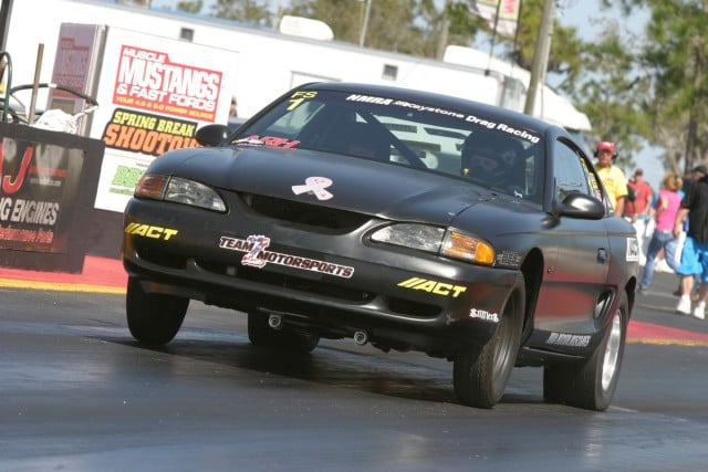 NMRA Factory Stock racer Matt Amrine has a stranglehold on the class with consistent 10-second passes out of a Two-Valve combination, while many hers have switched over to a Coyote combination. 