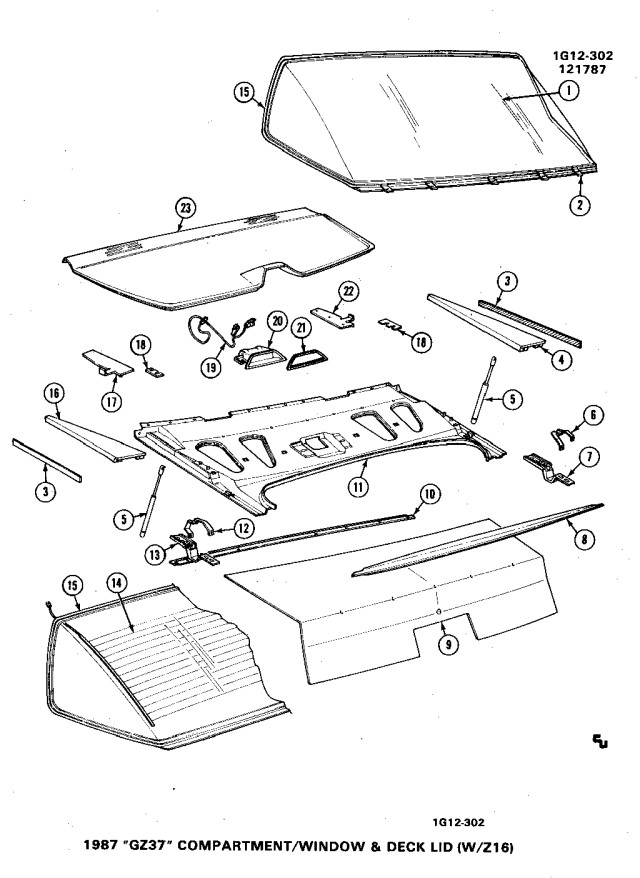 Exploded view of the required parts for conversion.