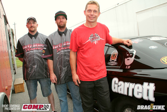 We stopped by Marty Stinett's pits to have a chat. He is running in Outlaw Drag Radial this weekend with his Garrett turbo force fed Mustang. He has been changing converters to get things “just right” and has been low 4.30's so far but looking for .20's. Sponsors include PTC, Garrett Turbos, Southern Speed Racing, Jeff Burns Racing Engines, Proformance Racing Transmissions, VP Racing Fuels, and Tweakin' Performance.