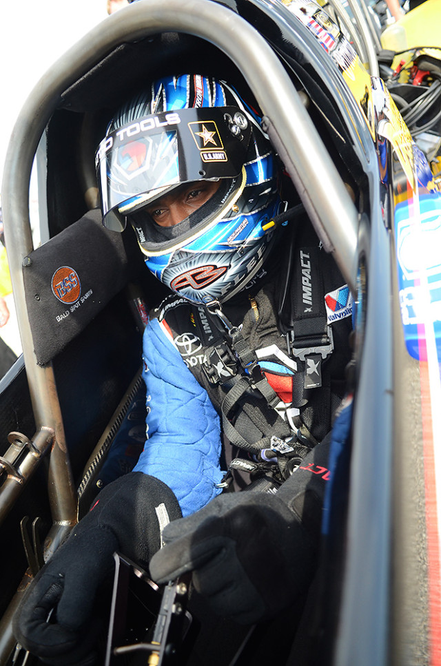 Antron Brown was wearing a prototype of the Accel in 2013 when he rode out a 300 mph crash in Pomona. Brown and several of his DSR teammates continue ti wear the Accel on each and every pass.