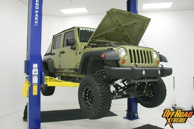 Project Sgt. Rocker was placed on a lift for the J.E. Reel driveline installation.