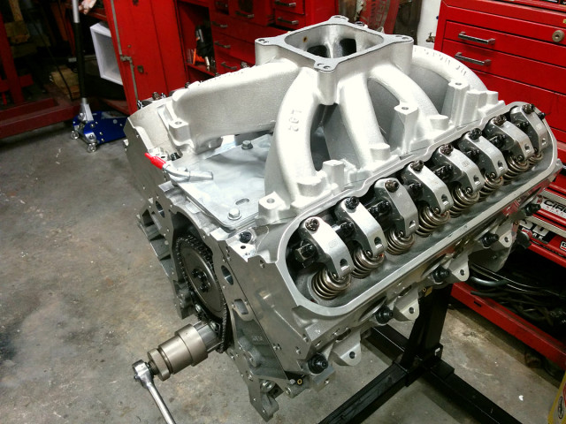 Topping off this combination is a port matched and plenum blended Edelbrock Victor Jr. which has also been machined to accept 4500 series carburetors should the need arise. 