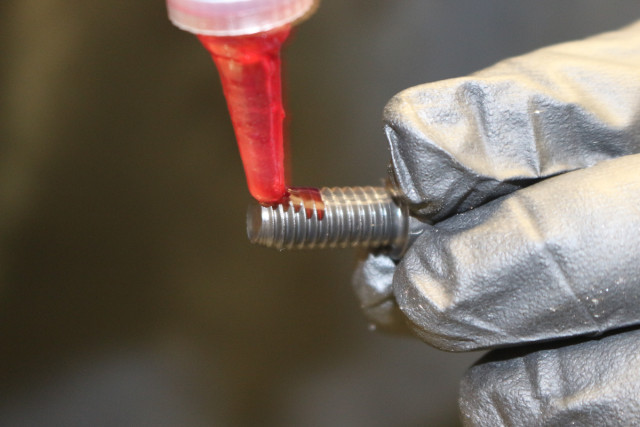 Aerospace recommends the use of Red Loctite throughout the installation, including for use on the brake line.