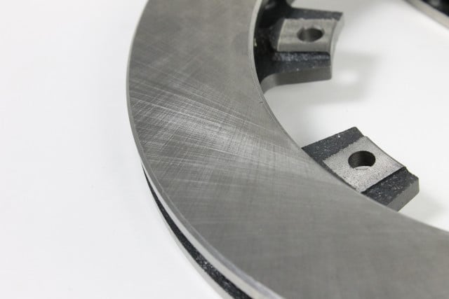 We've opted for solid face rotors for our combination. According to Aerospace's Matt Moody, the solid rotors