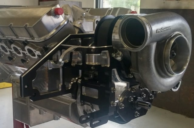 Check out that wild supercharger bracket, developed by the engine's owner, Ricky Sehon, at his CNC machining shop.