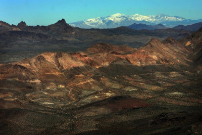The Castle Mountains, seen here in the foreground, are  one of three new national monuments in the California desert with the signing of the new proclamation.