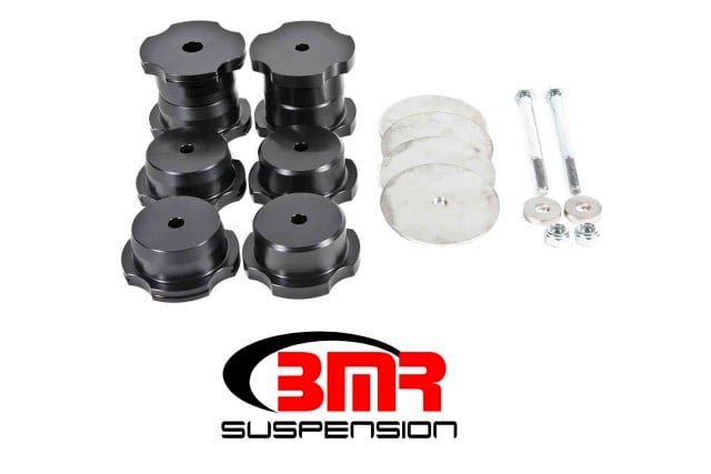 BMR's BK062 Delrin Cradle Bushings are designed for max-effort applications where noise is not a concern. These will solidly mount the cradle to the chassis, eliminating any cradle bushing deflection. These will also transmit the most noise into the driver's compartment. 
