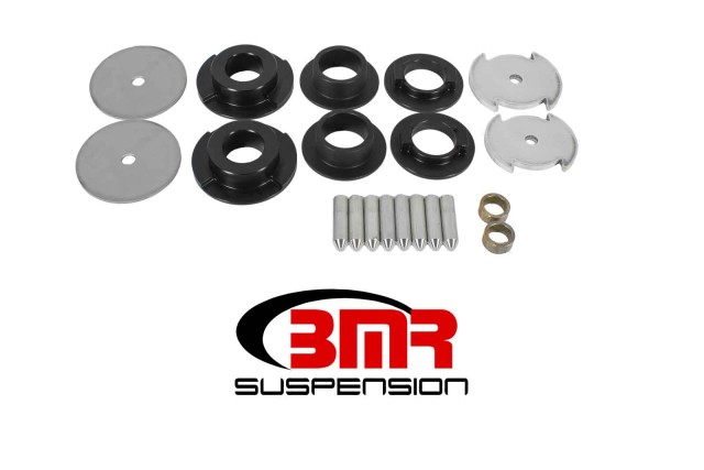 BMR's BK063 Cradle Bushing Lockout Kit is a non-permanent cradle bushing upgrade for the street performance crowd. This kit gets installed in the factory bushings, reducing deflection without significant gains in NVH.