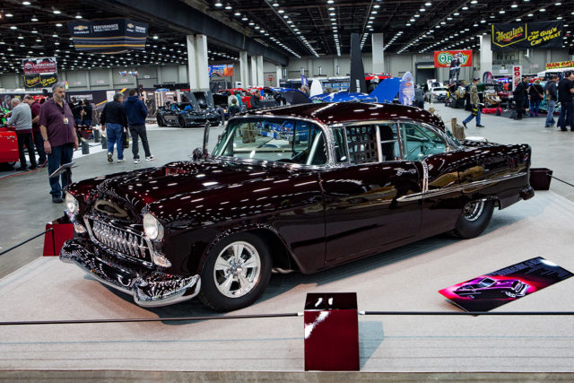The Bourikas Bros 1955 Bel Air won first it it's class at the Detroit Autorama