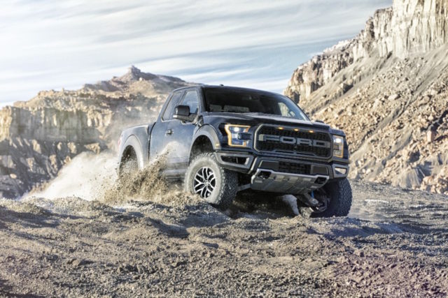 The latest Raptor’s Terrain Management System controls a dual-mode transfer case to deliver the proper traction for the terrain.