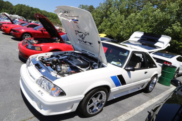 John Nall made the trip down to Stone Mountain in his highly customized 1993 Mustang. It is powered by a 347 stroker topped by an Edelbrock intake and upgraded with a full Kenwood audio system. 