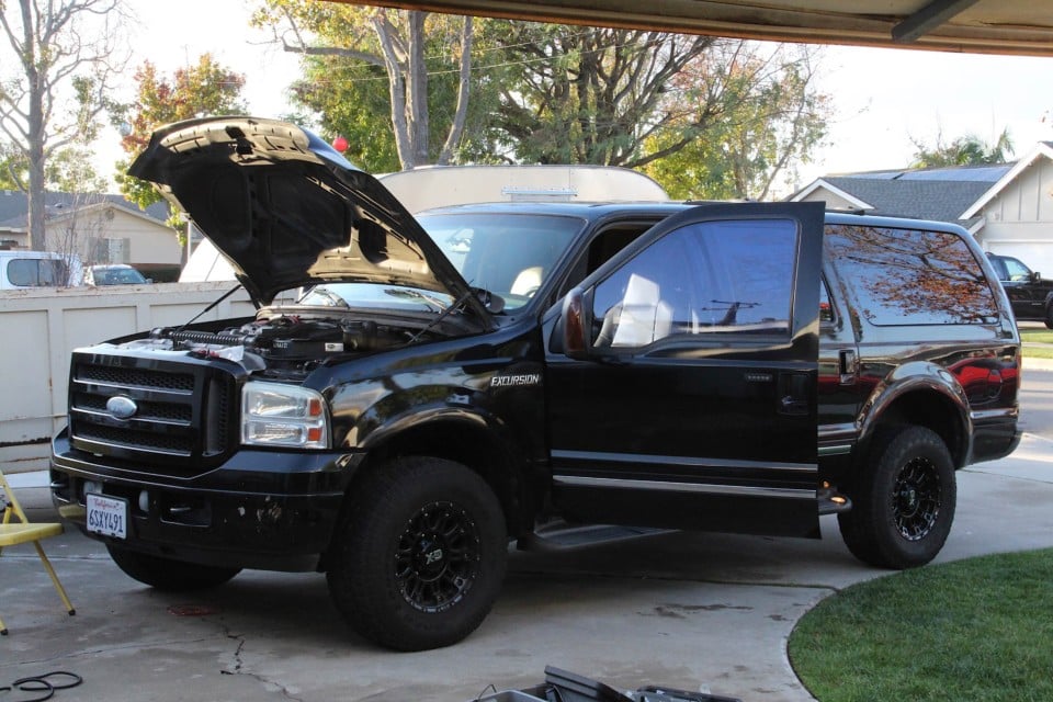image of 6.0-liter Excursion with the hood up