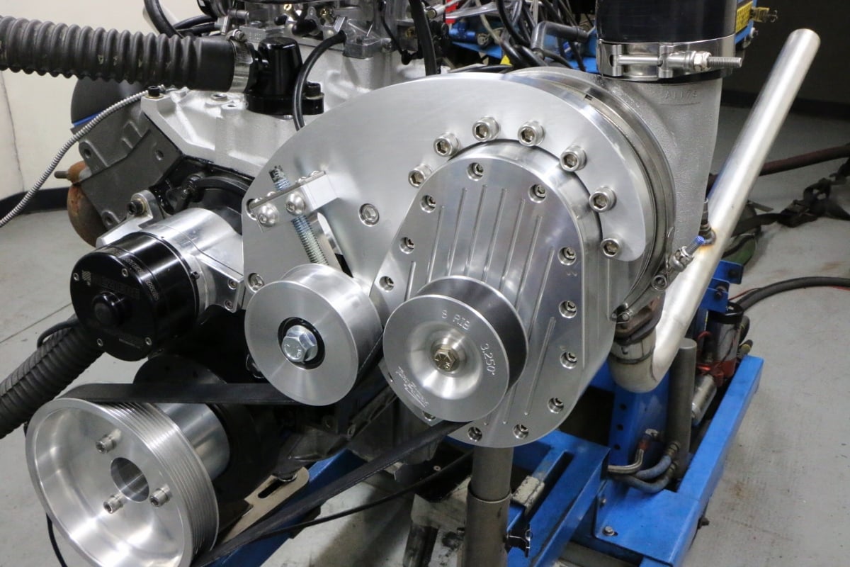 Did we just add a supercharger to a small-block V-8? Look again, that test motor was shy a couple of cylinders!